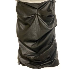Elie Tahari Black Leather Skirt